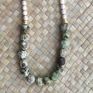 Turquoise-white Agate Necklace